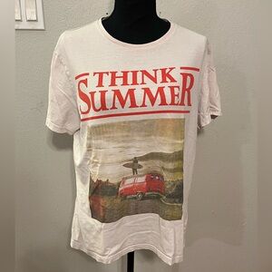 Splash Men’s Pale Pink “Think Summer” Crewneck Tee Size XL Slim Fit